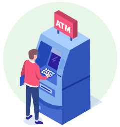 person using ATM machine